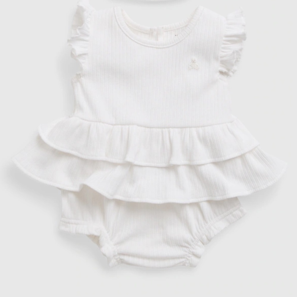 EUC Baby Gap Ruffled Ribbed Outfit Set, 12-18mo